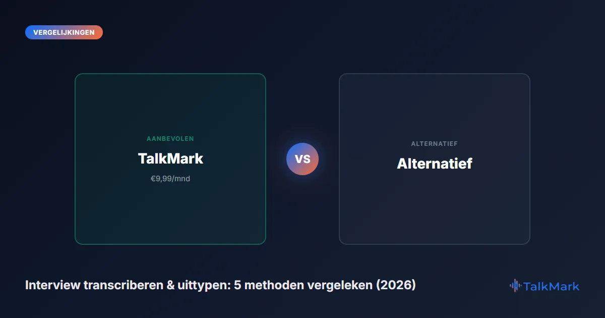 Interview transcriberen & uittypen: 5 methoden vergeleken (2026)