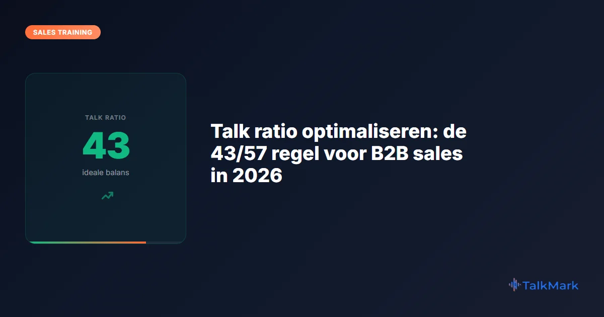 Talk ratio optimaliseren: de 43/57 regel voor B2B sales in 2026
